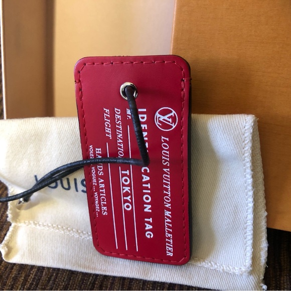 Louis Vuitton Malletier TOKYO ID tag. 2017 Kim Jones. RED (1of3) SF5117 - Picture 3 of 14